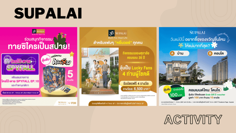 กิจกรรมบนโซเชียลมีเดียของ Supalai