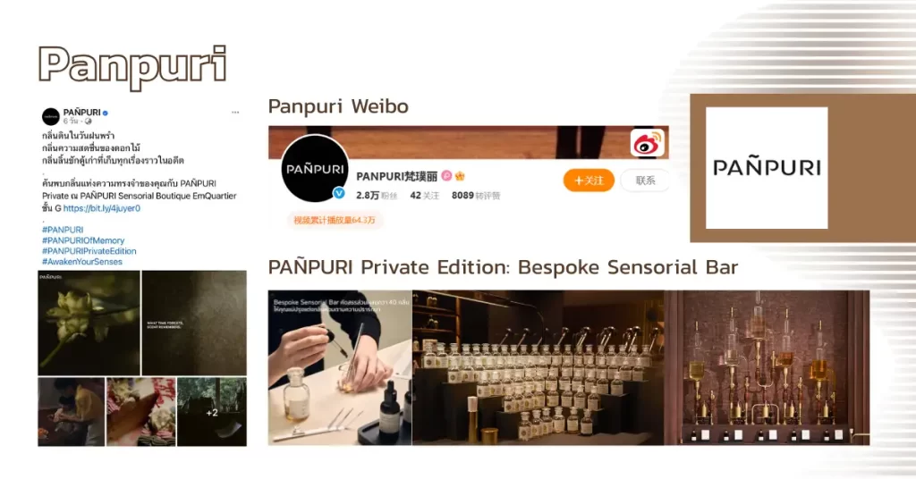 ตัวอย่างการสื่อสารและแคมเปญของแบรนด์ Panpuri